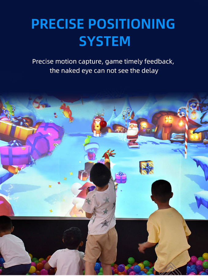 Jogos de projeção de parede de piso grande Jogos para crianças Jogos internos de parque de diversões 3D Jogos interativos de bola para crianças 2