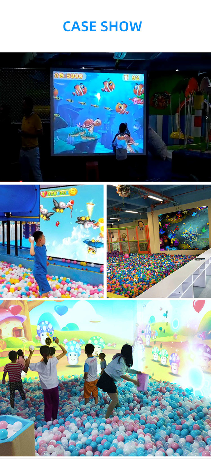 Jogos de projeção de parede de piso grande Jogos para crianças Jogos internos de parque de diversões 3D Jogos interativos de bola para crianças 7