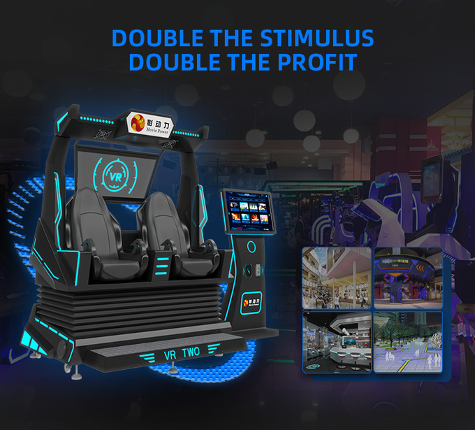 Máquina VR 2 lugares Roller Coaster Simulator 9d VR Cinema Motion Chair Virtual Reality Jogos Arcade Para Comercial 2