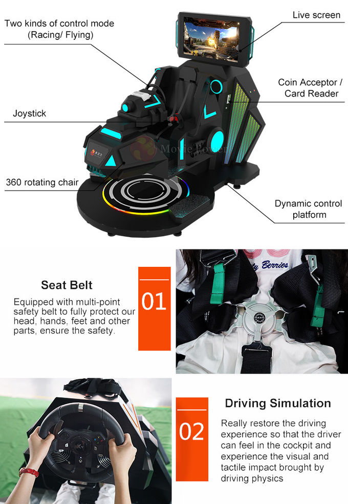 Plataforma do movimento do simulador 9D VR do cinema da cadeira do cinema do ovo VR da realidade virtual 9D 0