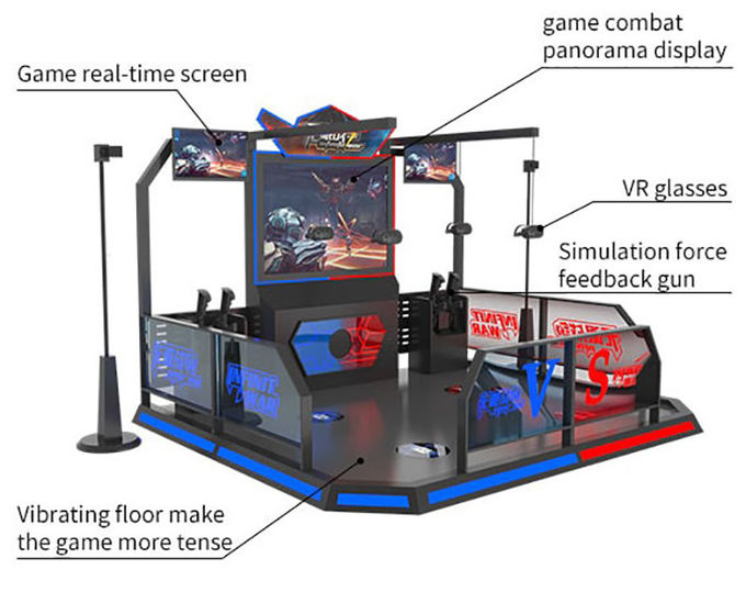 4 máquinas de jogo interativas do tiro do simulador da realidade virtual dos jogadores 2