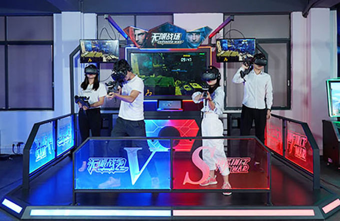 4 máquinas de jogo interativas do tiro do simulador da realidade virtual dos jogadores 1